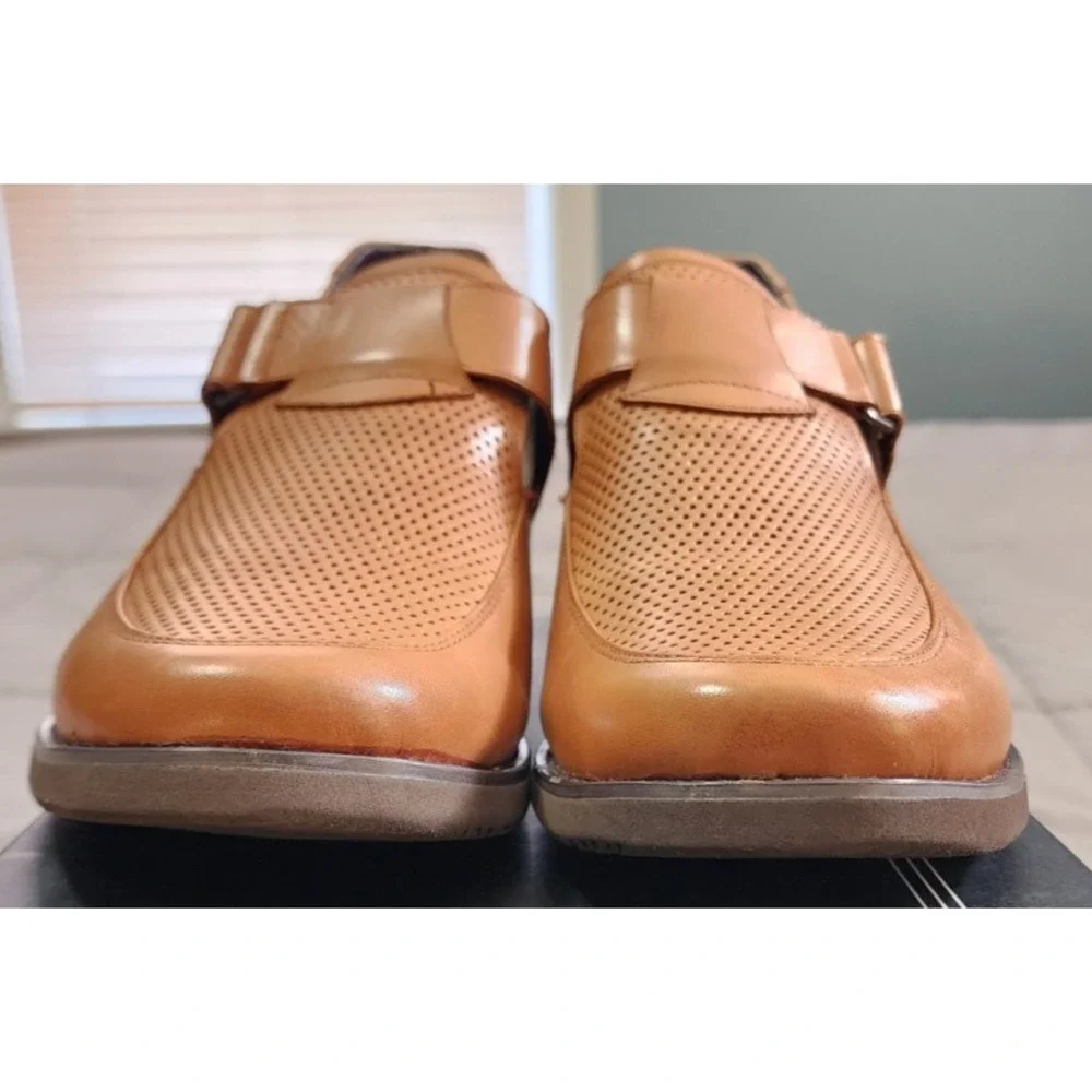 CALTO® T9087-11 (MEN'S 11 M) Brown Leather Height-Increasing Sandals 2.8